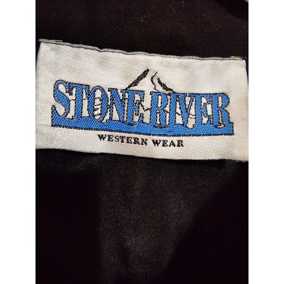 Stone River Western Wear Medium Beaded Fringe Black Snap Front Jacket - Picture 2 of 12